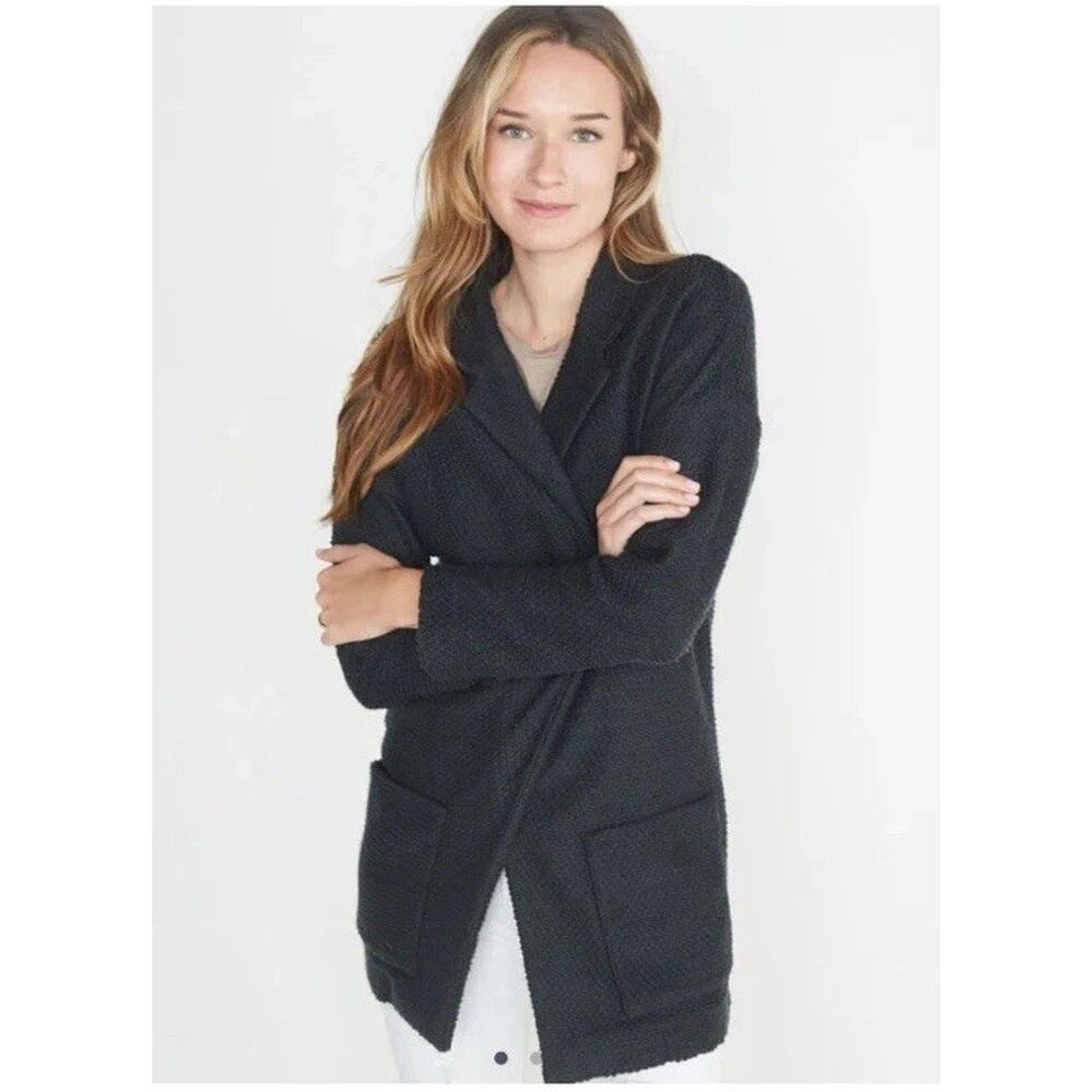 Marine Layer S Lila Coatigan Gray Boucle Chunky Knit Blazer Cardigan Jacket